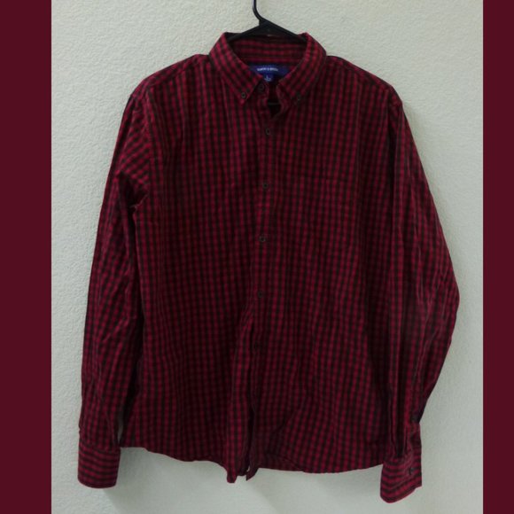 Bowery & Brooke Red and Black Long Sleeve, Button-Up Shirt - Picture 5 of 9